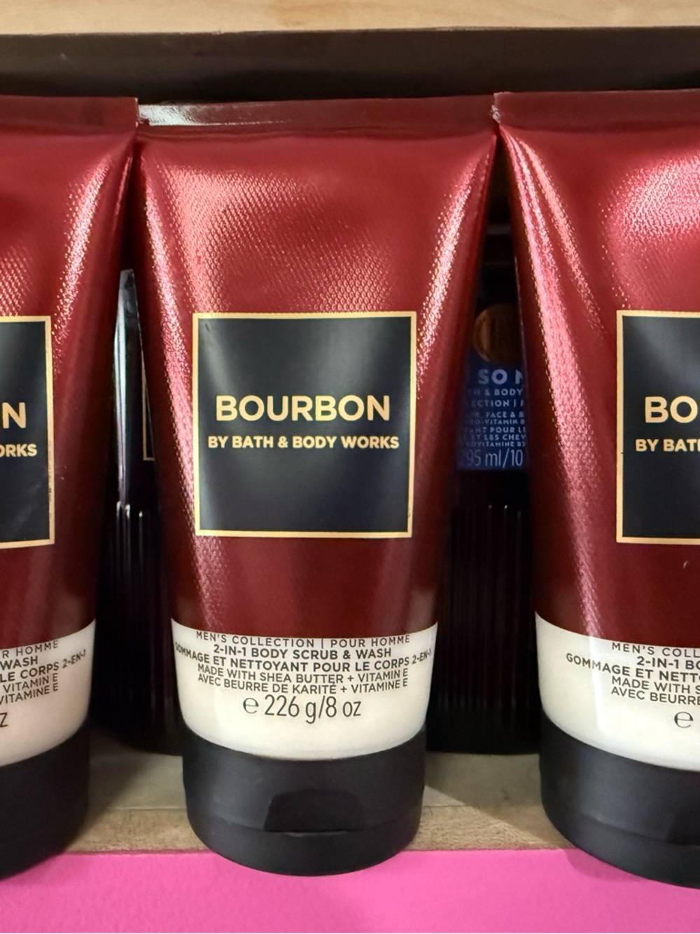3 Bourbon by Bath & Body Works 2-in-1 Body Scrub & Wash - Red